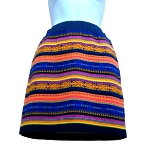 Mudd Mini Straight Skirt BOHO Striped Pattern Size Small Elastic Waistband